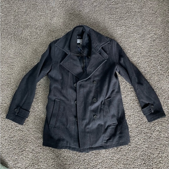 Marc New York Andrew Marc Other - MARC NEW YORK ANDREW MARC Men's Double Breasted Wool Blend Coat Size M In Black